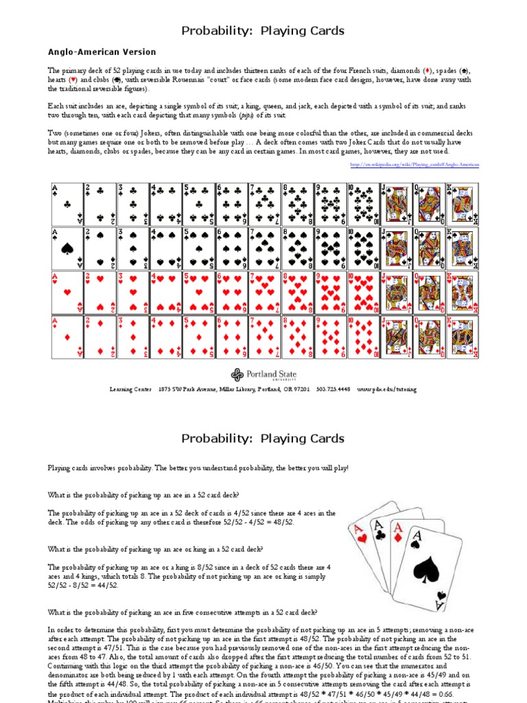 Deck Of Cards Probability Calculator