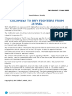 Colombia To Buy Fighters From Israel