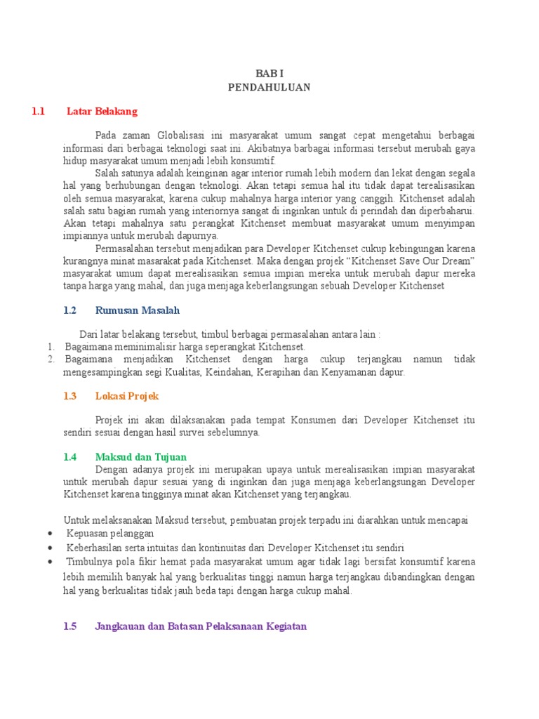 Proposal Kitchen Set