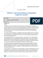 China's J-10 Advocated As Argentine 'Typhoon Beater'