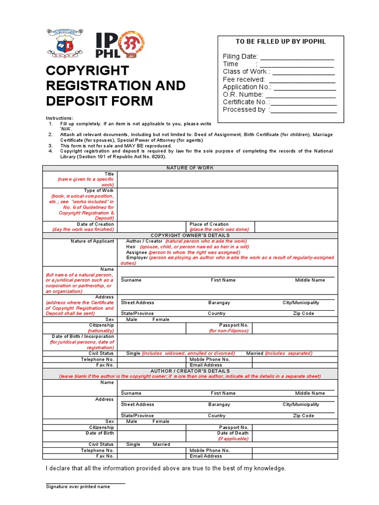 COPYRIGHT APPLICATION FORM.pdf Affidavit Legal Personality