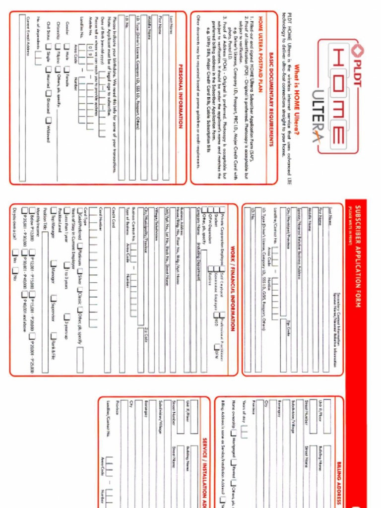 Pldt Form