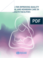 Standards For Improving Quality of Maternaland Newborn Care in Health Facilities