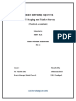 Summer Internship Report On HNW Scoping and Market Survey: (Chartered Accountants)