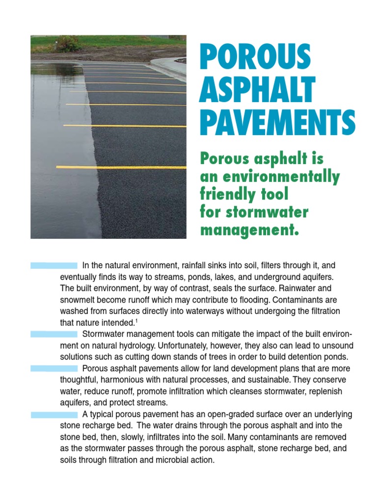 Porous Asphalt Pavements | PDF | Stormwater | Road Surface
