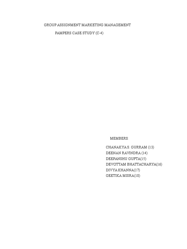 Group Assignment 2 (Marketing Management) G-3 | PDF | Diaper ...