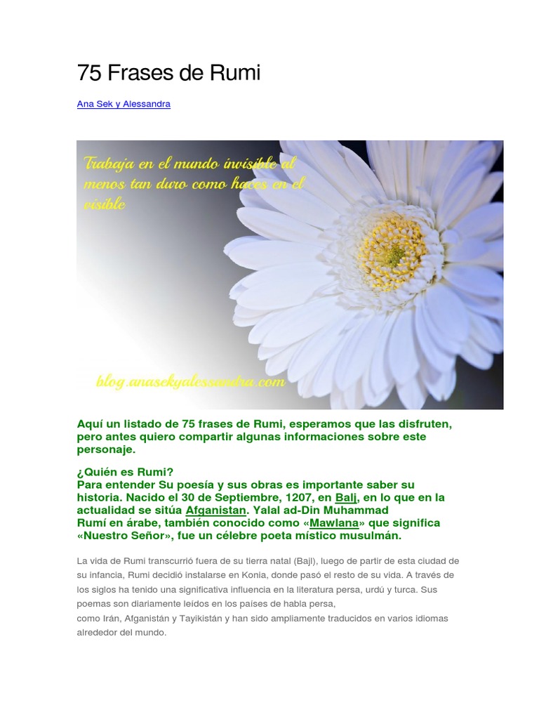 75 Frases Inspiradoras de Rumi | PDF | Rumi | Science