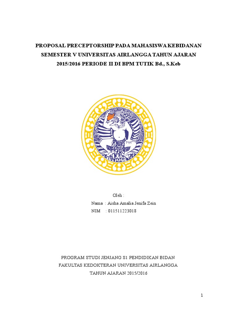 Contoh Proposal Preceptorship Pada Mahasiswa Kebidanan