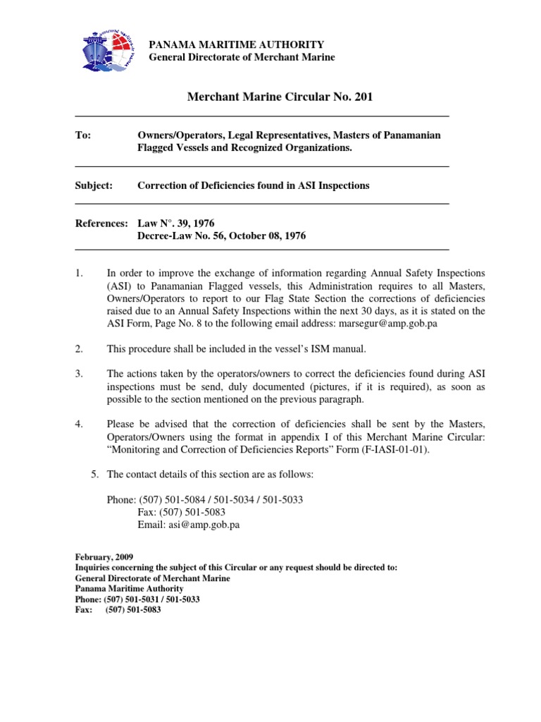 MMC 201 ASI Correction of Deficiencies Found in ASI Inspections PDF PDF