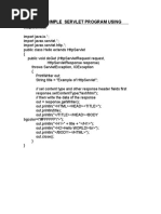 Create A Simple Servlet Program Using