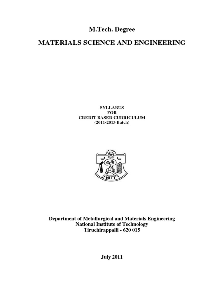 M.Tech Materials Science & Engineering Syllabus | PDF | Corrosion ...
