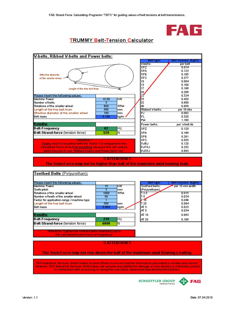 Belt Tension Calculator PDF