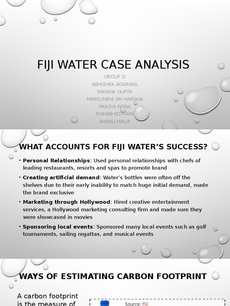 Group 2I FIJI Water Case Analysis PDF Carbon Footprint Economy