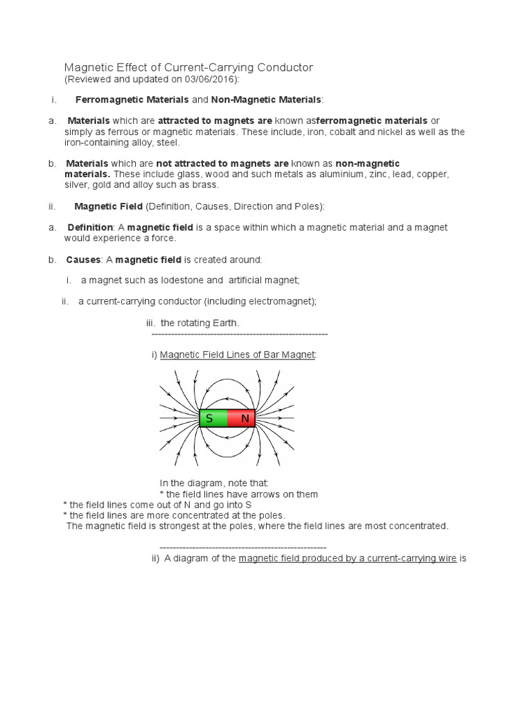 Magnetic Effect of Current | PDF | Magnetic Field | Magnet