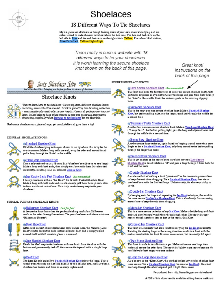 Curated visual reference: Fresh Look at Shoelaces Shoelace Knots Pdf Footwear