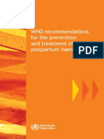 WHO Recommendations for the Prevention and Treatment of PPH