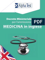 Decreto Ministeriale IMAT Medicina in Inglese 2016