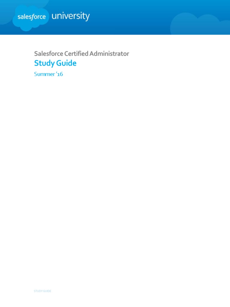 Salesforce Admin Certification Study Guide | PDF | Career & Growth ...