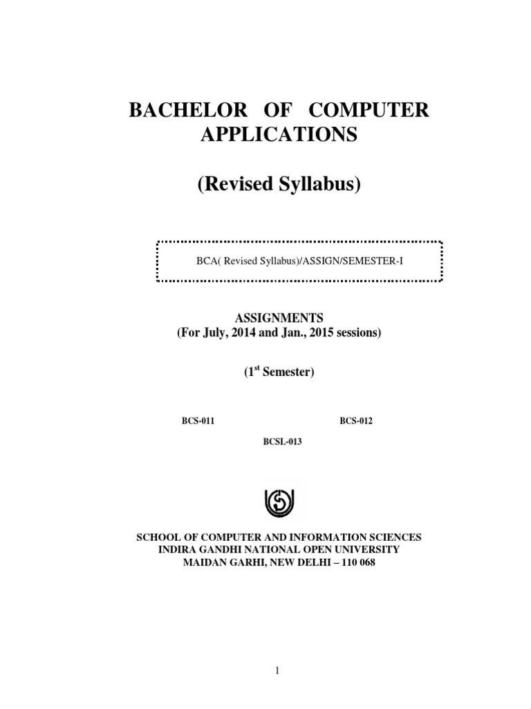 BCA 1st Semester Assignments 2014-15 | PDF | Computer Data Storage ...