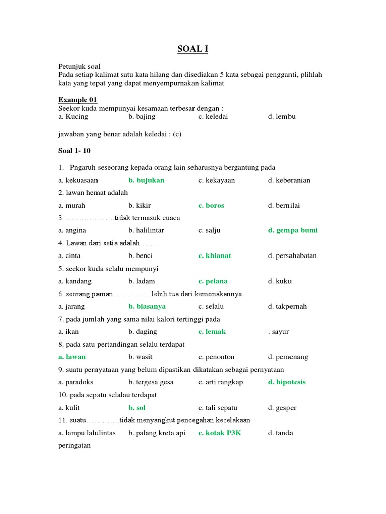 Jawaban Soal Aptitude Test Kumpulan Kunci Jawaban Buku