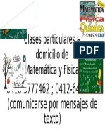 Clases Particulares a Domicilio de Matemática y Física