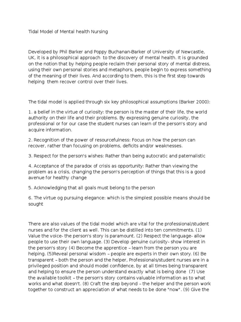 Tidal Model PDF Emergence Psychology