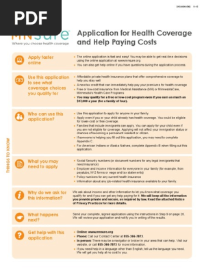 Printable Application Forms for Health Care Programs - English