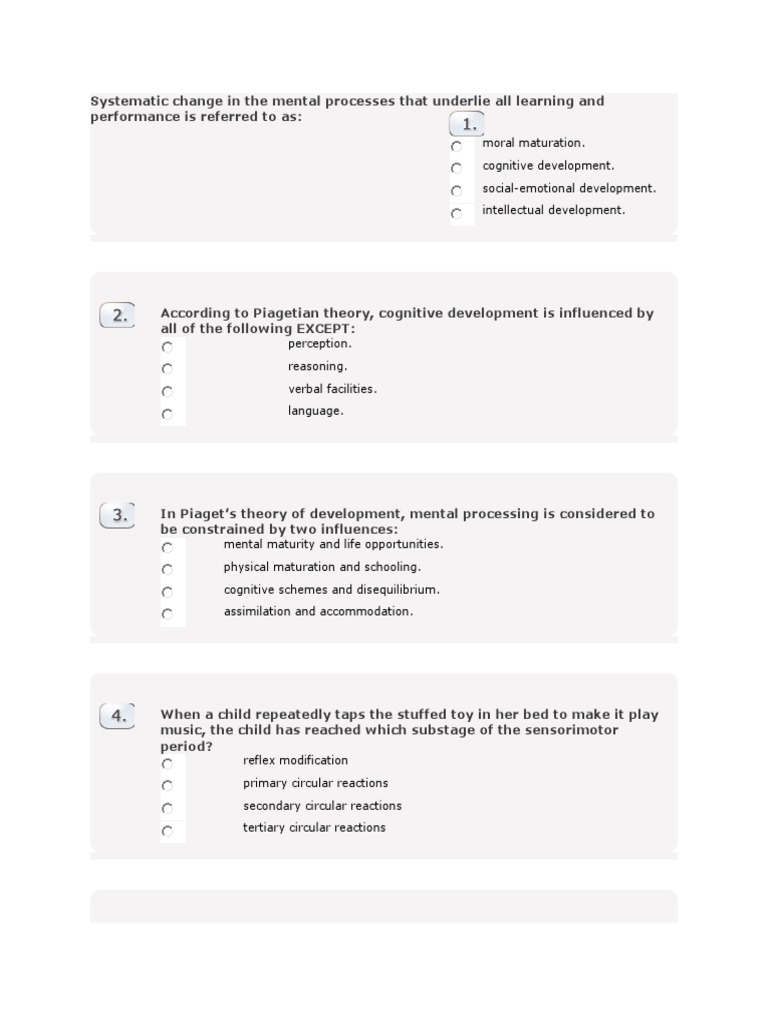 Systematic change in the mental processes that underlie all learning and performance is referred