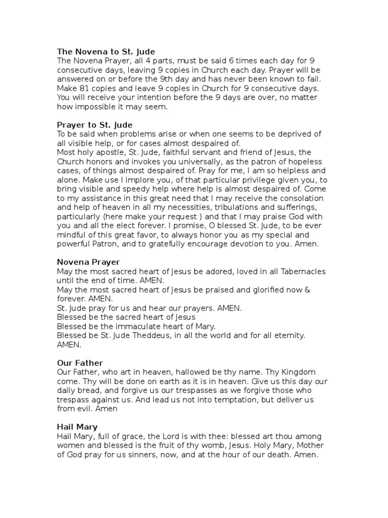 The Novena To St. Jude PDF