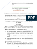 Ley Para Regular Las Sociedades de Información Crediticia