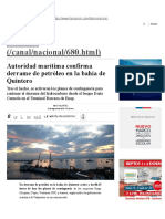 Autoridad Marítima Confirma Derrame de Petróleo en La Bahía de Quintero - Nacional - LA TERCERA