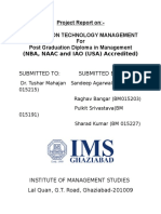 Project Report On:-Information Technology Management For Post Graduation Diploma in Management (NBA, NAAC and IAO (USA) Accredited)