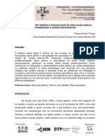 Reflexões Sobre Gênero E Sexualidade Na Educação Básica: Teorizações E Ações Pedagógicas