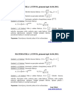 MATEMATIKA 1, ETFOS, Pismeni Ispit 16.06.2011