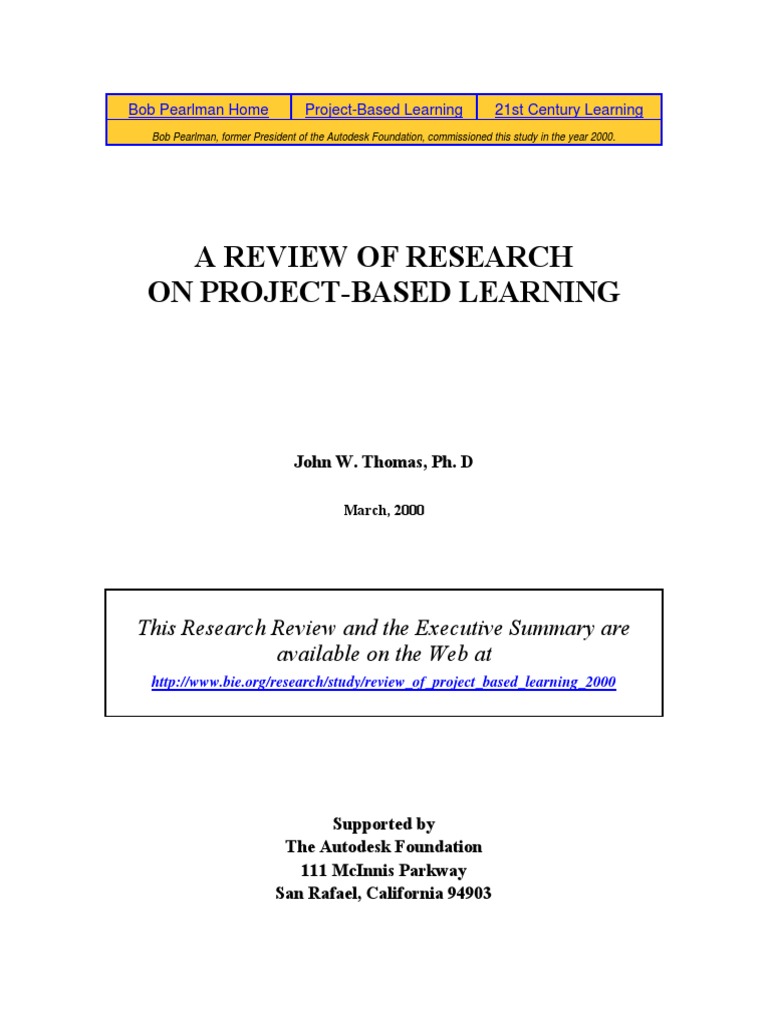 A Review of Research On Project-Based Learning | PDF | Project Based ...