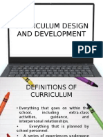 Chapter 8 Curriculum Design and Development - Curriculum and Pedagogy