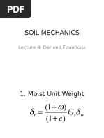 SOIL MECHANICS Derived Equations