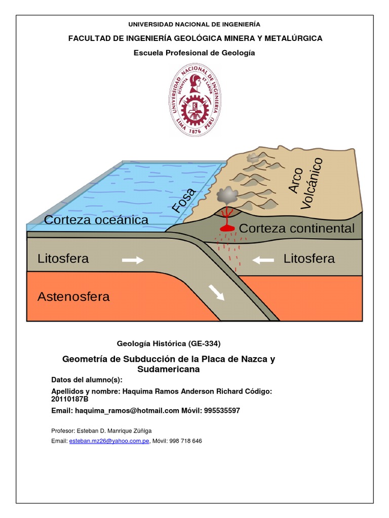 Geometria de Subduccion | PDF | Placas tectónicas | Tectónica