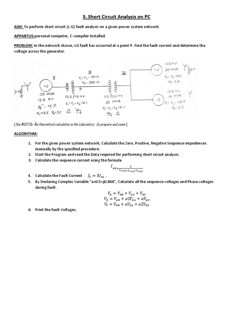 Exp3 Short CKT Analysis PDF Network Analysis (Electrical Circuits