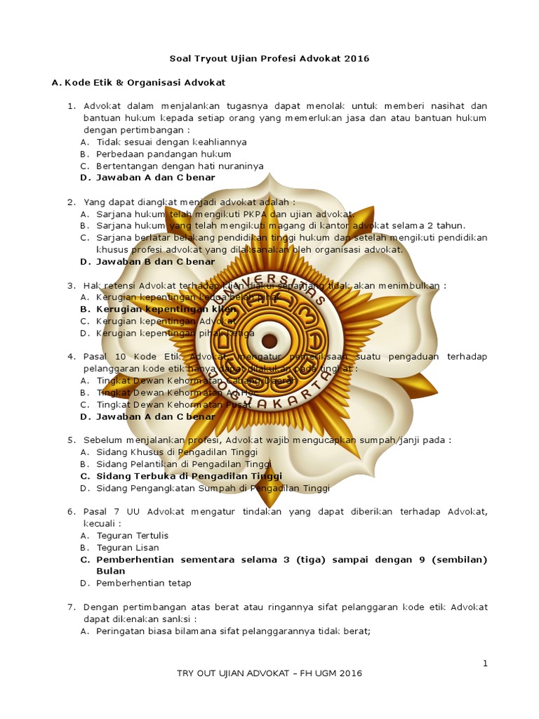 Contoh Soal Latihan Ujian Advokat Peradi Contoh Soal Terbaru Contoh Soal Latihan Ujian Advokat Peradi Contoh Soal Terbaru
