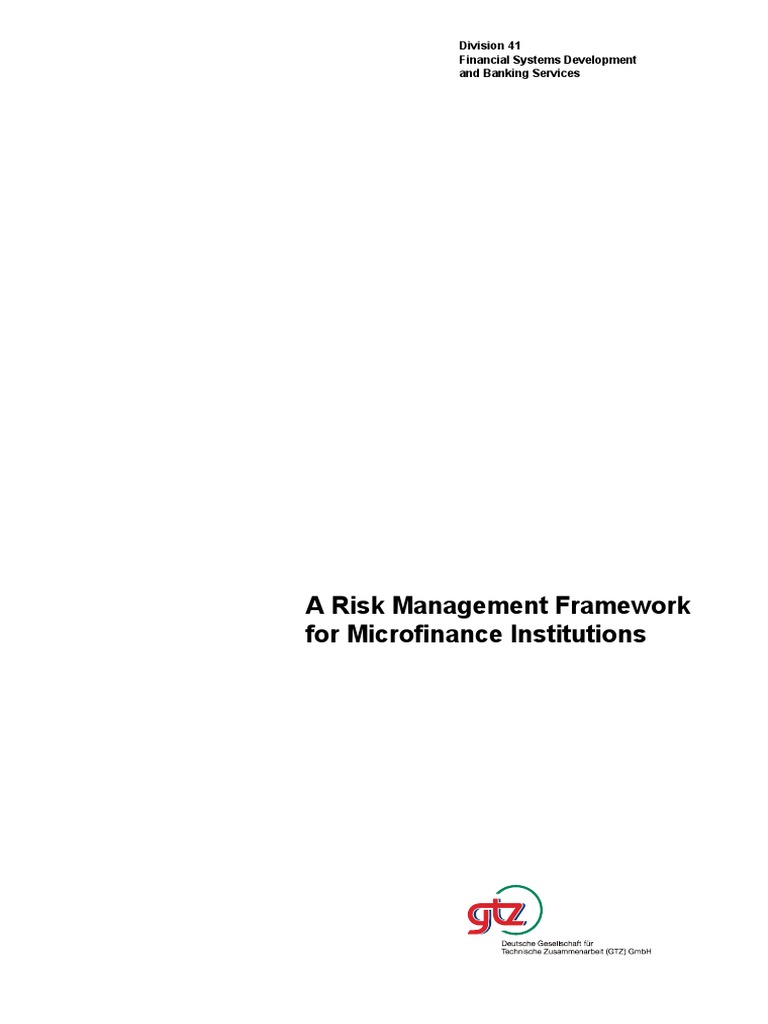 A Risk Management Framework for Microfinance Institutions ...