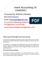 Management Accounting 1A Lecture Notes