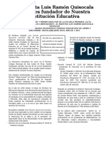 El Amauta Luis Ramón Quisocala Gonzales Fundador de Nuestra Institución Educativa