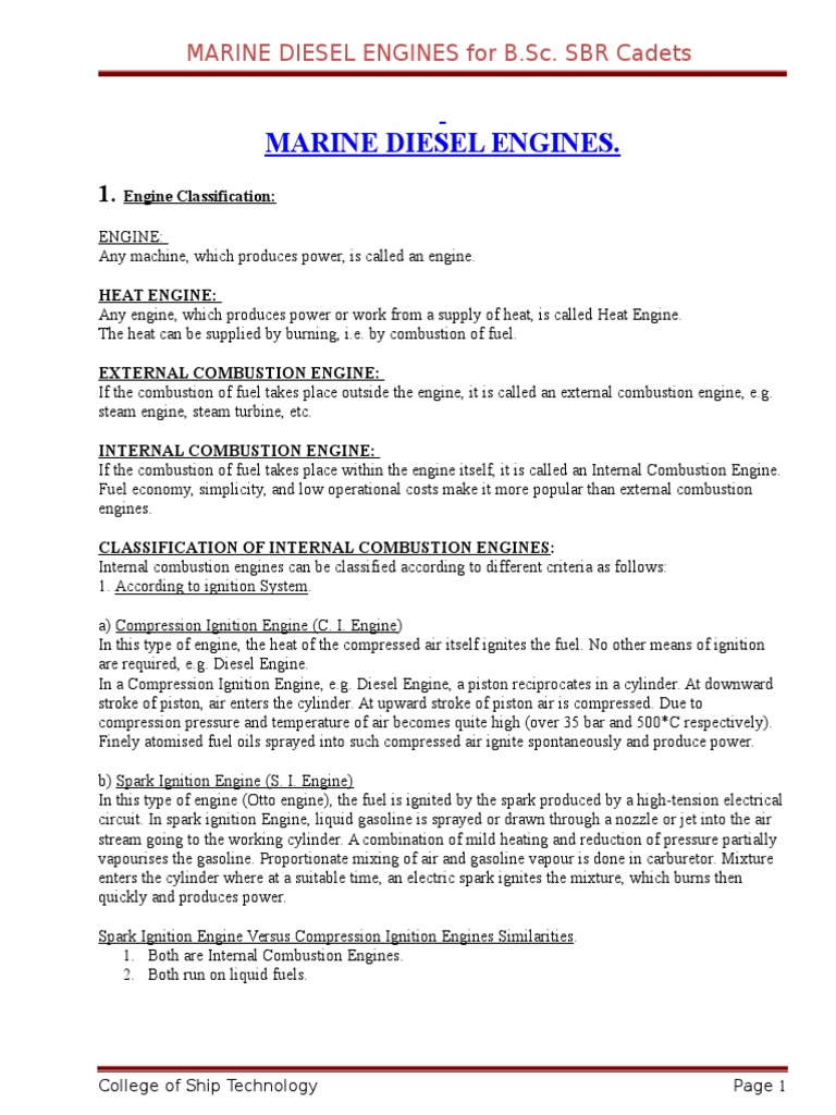 Marine Internal Combustion Diesel Egine I-Sbr | Download Free PDF ...