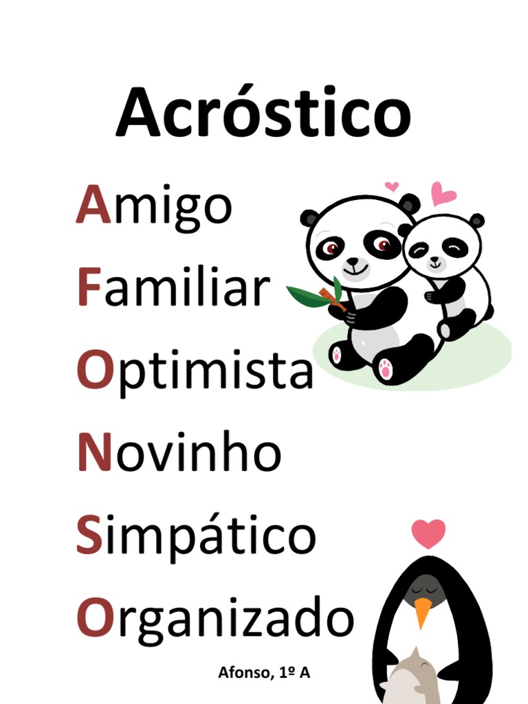 Acrósticos de Nomes e Características | PDF | Bem-estar