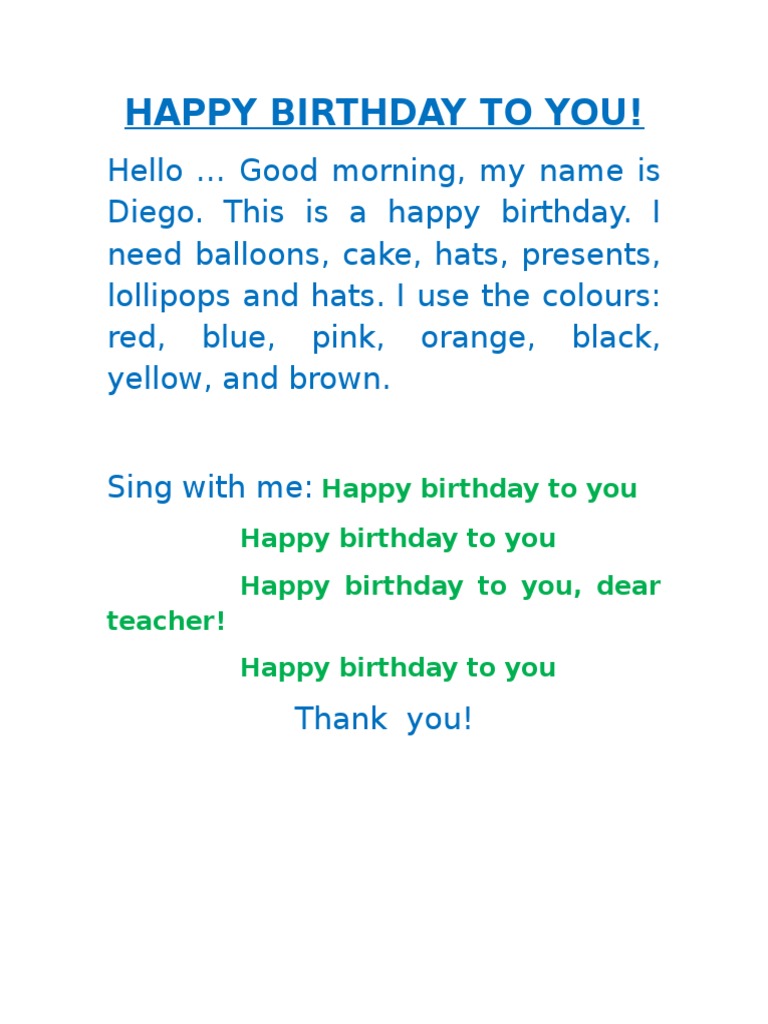 Happy Birthday To You | PDF