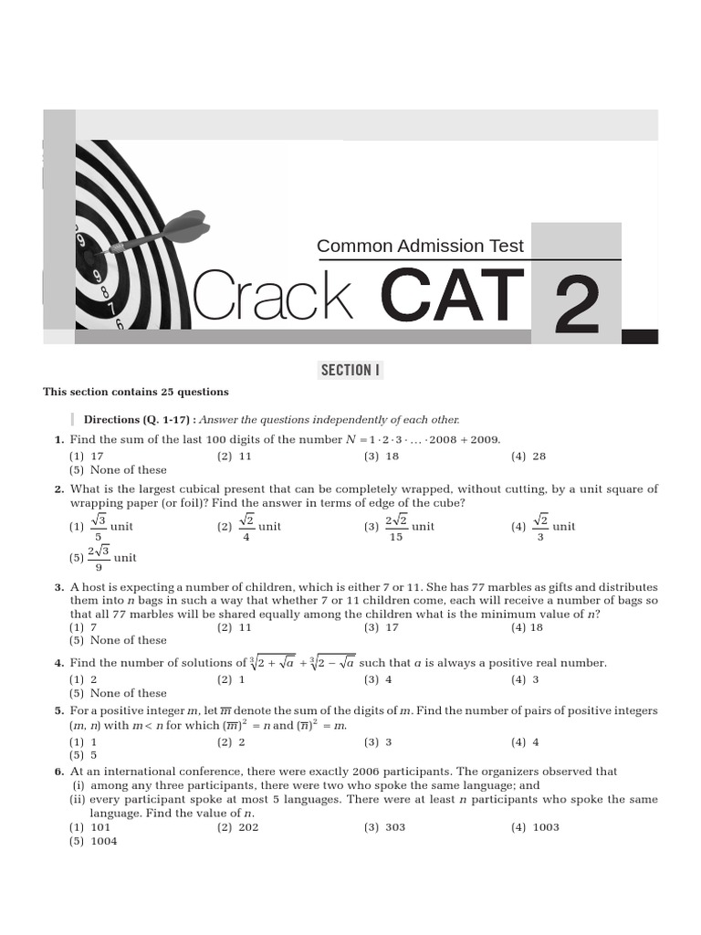 Arihant CAT Practice Set 2 With Solutions-Min | PDF | Teaching Methods ...