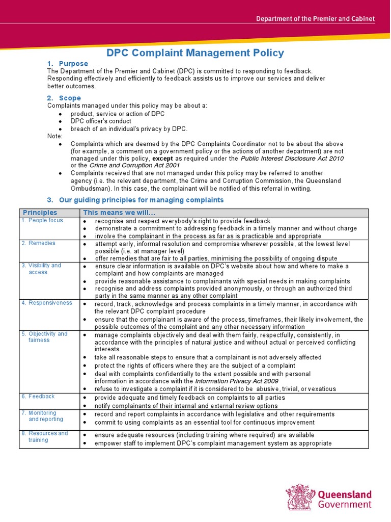 Complaint Management | PDF