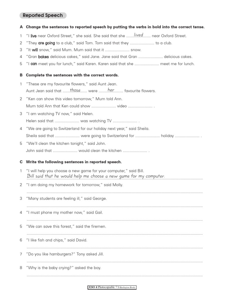 Reported Speech | PDF | Language Arts & Discipline | Home & Garden