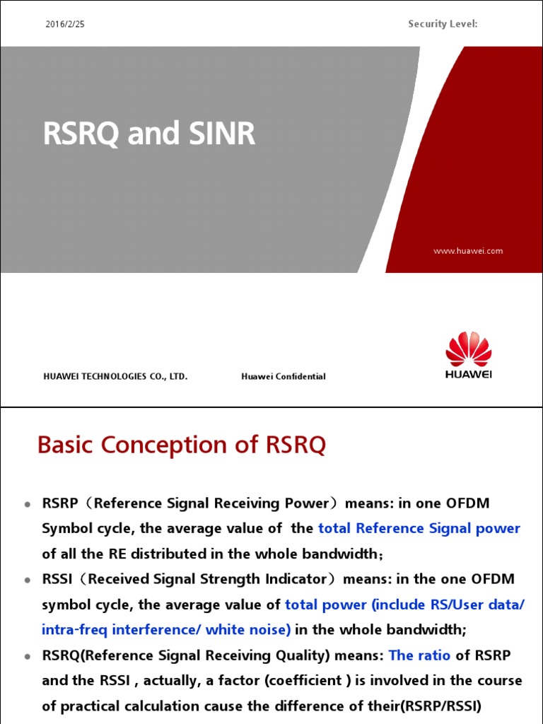 RSRQ and SINR. | PDF | Orthogonal Frequency Division Multiplexing | Decibel